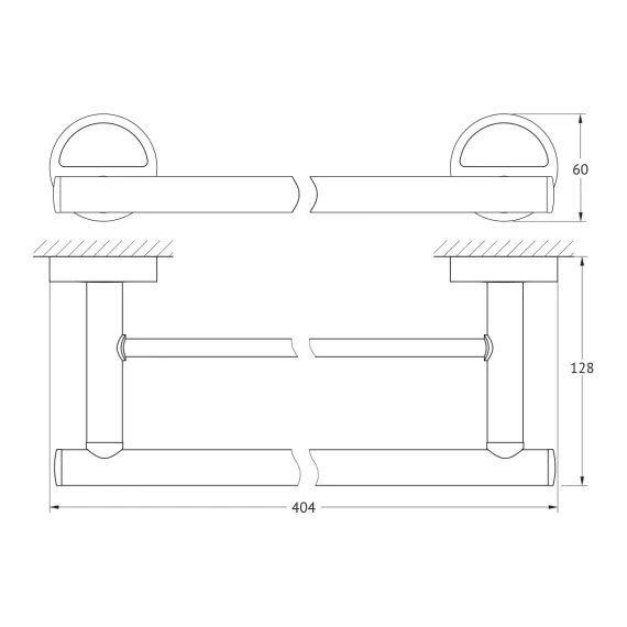 Штанга для полотенца двойная 40 cm FBS Luxia LUX 035, изображение 2