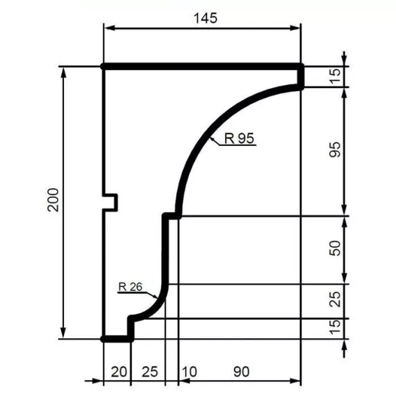 Карниз фасадный из полистирола Leptonika KC 119 2 м, изображение 2