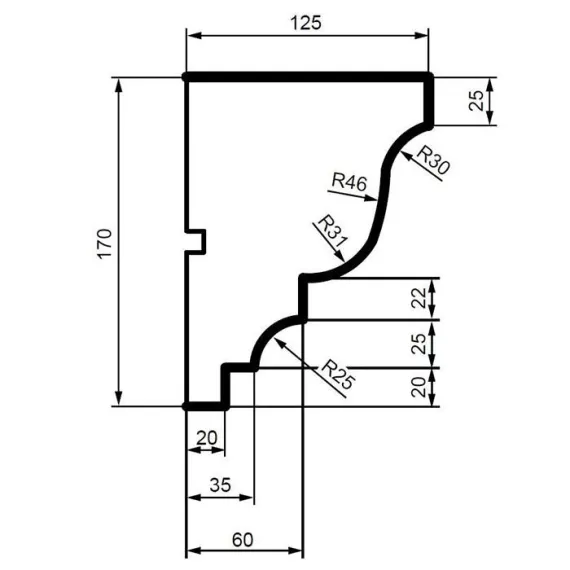 Карниз фасадный из полистирола Leptonika KC 102 2 м, изображение 2