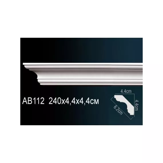 Карниз потолочный полиуретановый Перфект AB112F 2400х44х44 мм, изображение 2