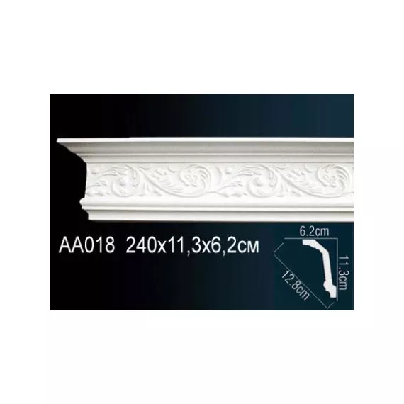 Карниз потолочный полиуретановый Перфект AA018 2400х113х62 мм, изображение 2