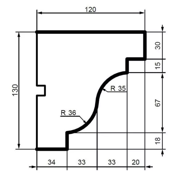 Карниз фасадный из полистирола Leptonika KC 113 2 м, изображение 2