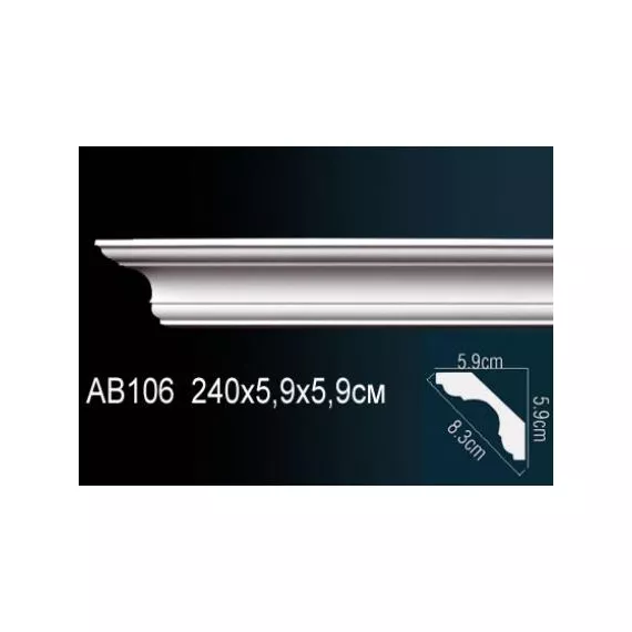 Карниз потолочный полиуретановый Перфект AB106F 2400х59х59 мм, изображение 2