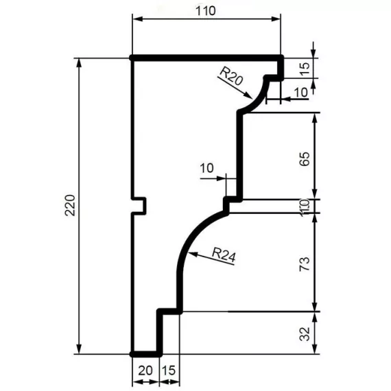 Карниз фасадный из полистирола Leptonika KC 107 2 м, изображение 2