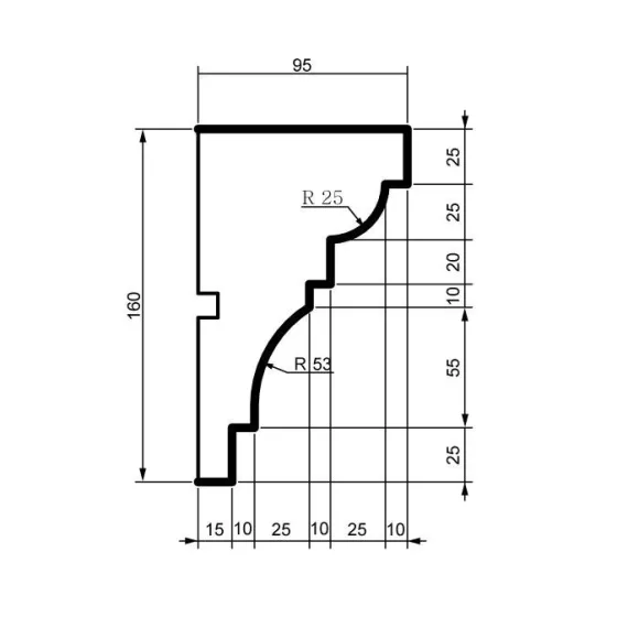 Карниз фасадный из полистирола Leptonika KC 114 2 м, изображение 2
