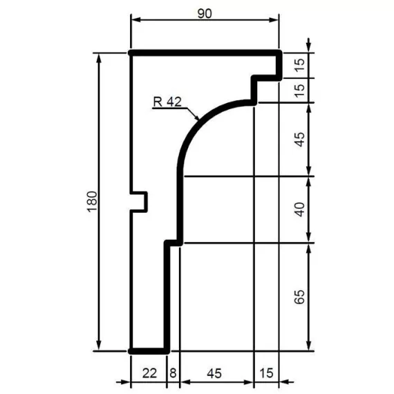 Карниз фасадный из полистирола Leptonika KC 115 2 м, изображение 2