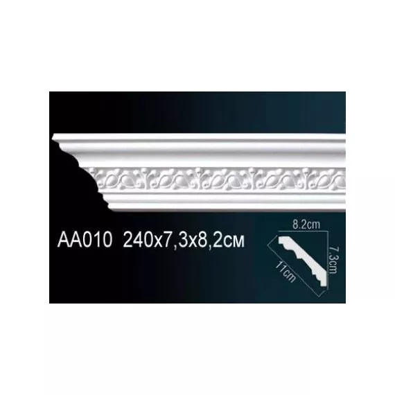 Карниз потолочный полиуретановый Перфект AA010 2400х73х82 мм, изображение 2