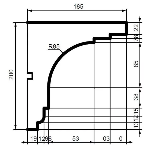 Карниз фасадный из полистирола Leptonika KC 120 2 м, изображение 2