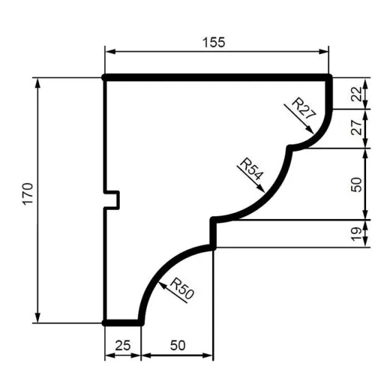 Карниз фасадный из полистирола Leptonika KC 103 2 м, изображение 2