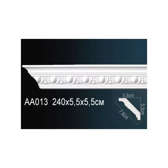 Карниз потолочный полиуретановый Перфект AA013 2400х55х55 мм, изображение 2