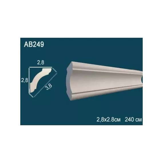 Карниз потолочный полиуретановый Перфект AB249F 2400х28х28 мм, изображение 2