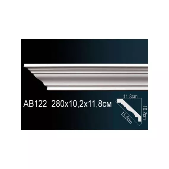 Карниз потолочный полиуретановый Перфект AB122 2400х102х118 мм, изображение 2