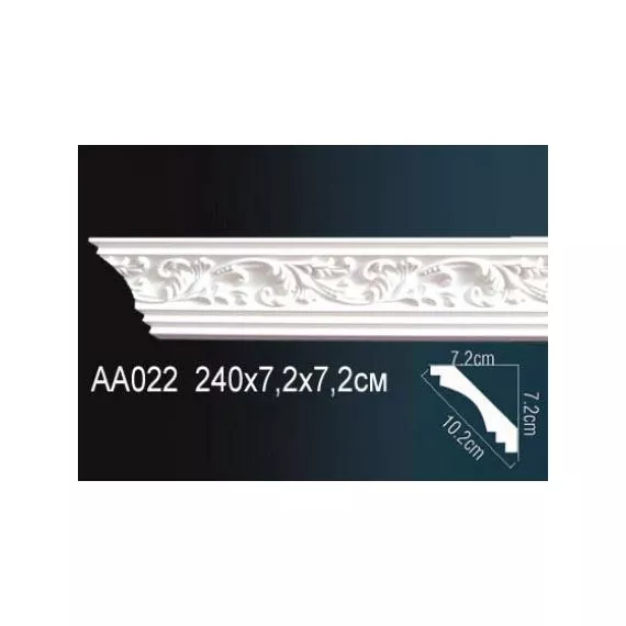 Карниз потолочный полиуретановый Перфект AA022F 2400х72х72 мм, изображение 2