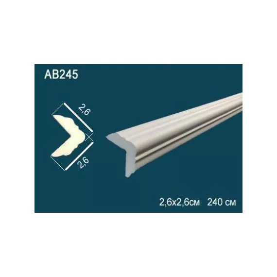 Карниз потолочный полиуретановый Перфект AB245F 2400х26х26 мм, изображение 2
