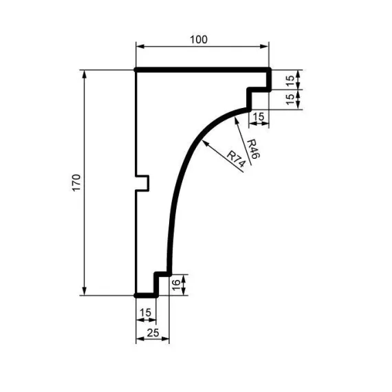 Карниз фасадный из полистирола Leptonika KC 101 2 м, изображение 2