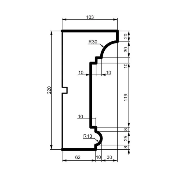 Карниз фасадный из полистирола Leptonika KC 141 2 м, изображение 2