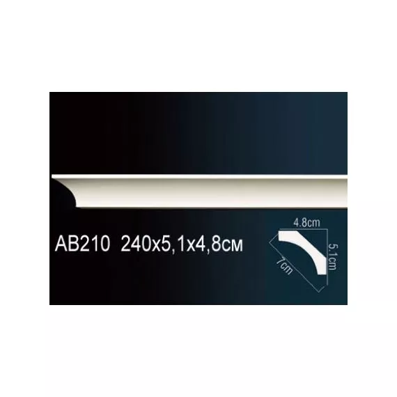Карниз потолочный полиуретановый Перфект AB210 2400х51х48 мм, изображение 2