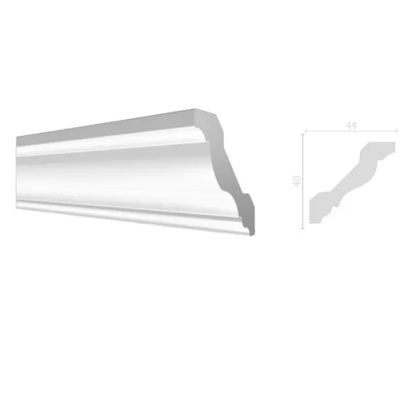 Карниз потолочный из дюрополимера Decor-Dizayn DD21 2000х40х44 мм, изображение 2