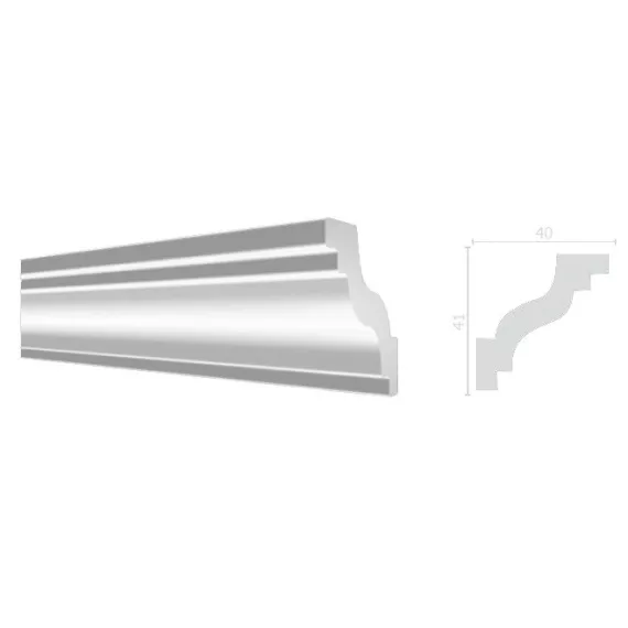 Карниз потолочный из дюрополимера Decor-Dizayn DD28 2000х41х40 мм, изображение 2