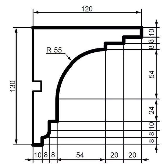 Карниз фасадный из полистирола Leptonika KC 111 2 м, изображение 2