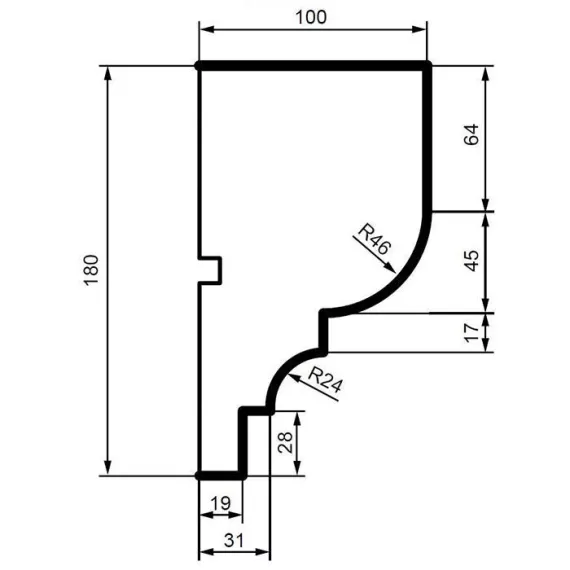 Карниз фасадный из полистирола Leptonika KC 104 2 м, изображение 2