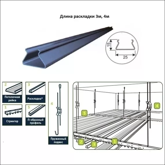 Реечная раскладка Cesal "Шампань бьянко", изображение 2