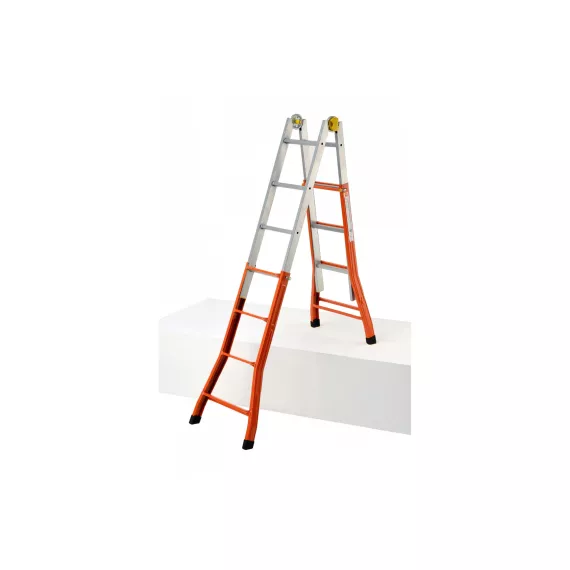 Шарнирная телескопическая лестница-стремянка Gierre PEPPina Gigante сталь, 4х5 перекладин A0080, изображение 2