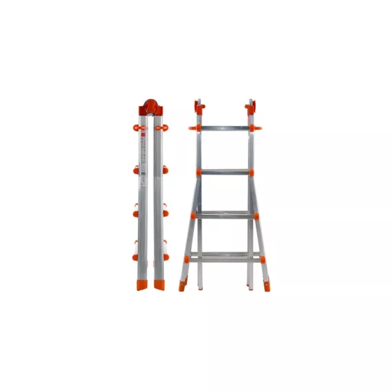 Шарнирная телескопическая лестница-стремянка Gierre PEPPina Acal 100 Gigante, 4х5 перекладин AL004, изображение 2