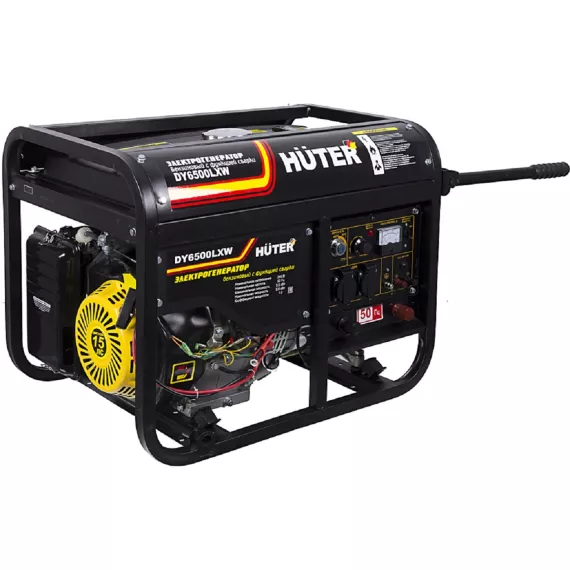 Сварочный бензиновый генератор Huter DY6500LXW, изображение 2