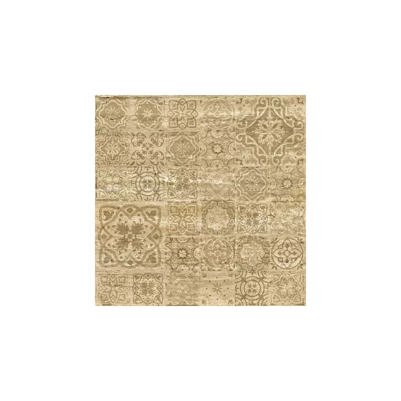 Керамогранит Травертин Декор (Travertine Decor) 1200x1200 лаппатированный медовый CF051 LR