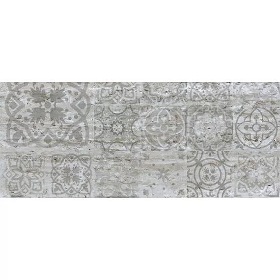 Керамогранит Граните Стоун Травертин Декор сильвер 398x1200 полированный CF061 PGR