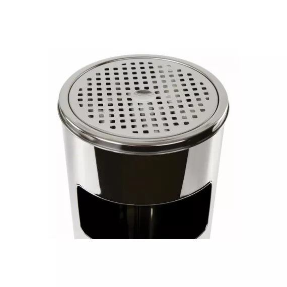 Зеркальная урна ЛАЙМА Профессионал с пепельницей, 27 литров, нержавеющая сталь 606299, изображение 2