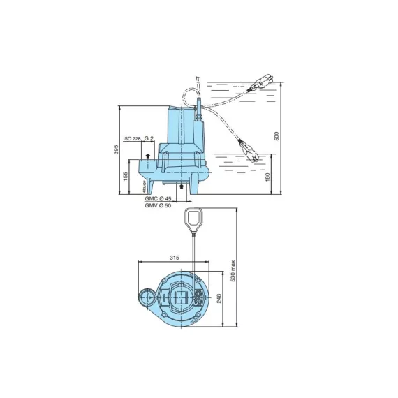 Погружной дренажный насос Calpeda GMC 50/AE 400/50 Hz 100400130, изображение 2