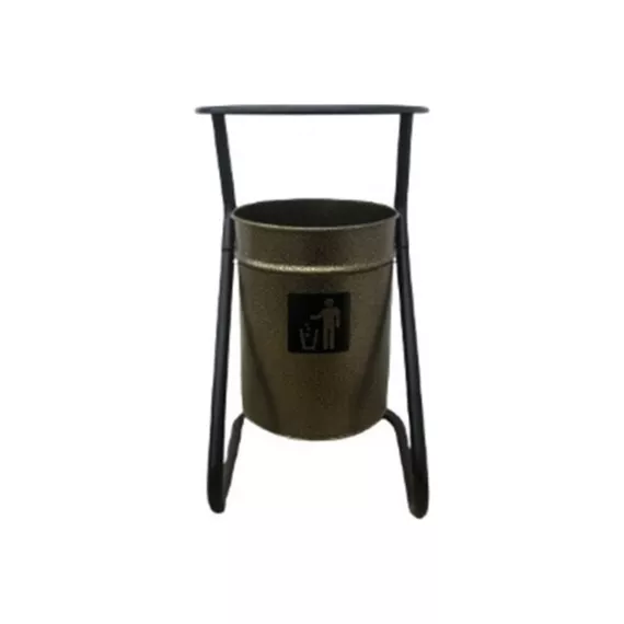 Уличная урна ПРОФМЕТСТИЛЬ металлическая, бронза, с крышкой 396