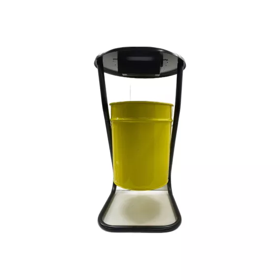 Металлическая уличная урна ПРОФМЕТСТИЛЬ желтая, с пепельницей 605, изображение 2