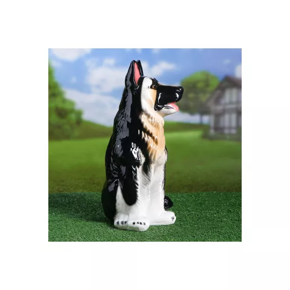 Садовая фигура Сималенд Овчарка большая, 40 см, чёрно-белая 2224253, изображение 2