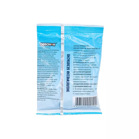 Порошок для биотуалетов выгребных ям и септиков 60 г Девон 60Н, изображение 2