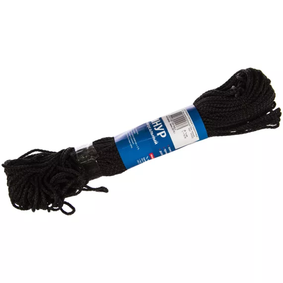 Вязаный шнур (ПП, 3 мм, с сердцевиной, универсальный, черный, 50 м) Tech-Krep 140325, изображение 2