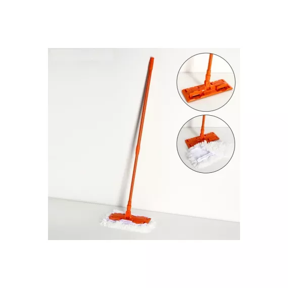 Плоская швабра Доляна телескопическая окрашенная ручка, микрофибра, 30х13х70 см, цвет микс 1860099, изображение 2