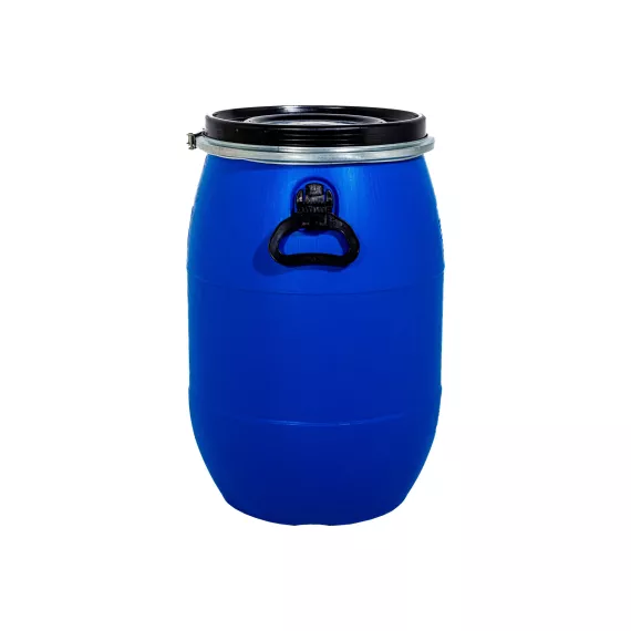 Бочка с крышкой на обруч ТАРА 65л, синяя 00232, изображение 2