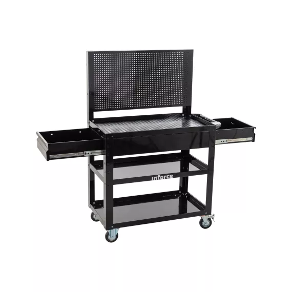 Инструментальная тележка Inforce 3 полки с панелью и ящиками 06-01-19, изображение 2