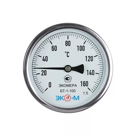 Биметаллический термометр ЭКО-М ЭКОМЕРА БТ-1-100, 0-160C, L=40 БТ-1-100-160С-L40