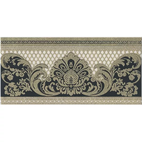 Бордюр настенный Даниэли 145x300 черный HGD\B103\11109R, изображение 2