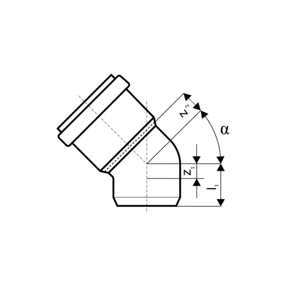 Отвод Ostendorf наружной канализации 400 мм, 45 градусов 226220, изображение 2
