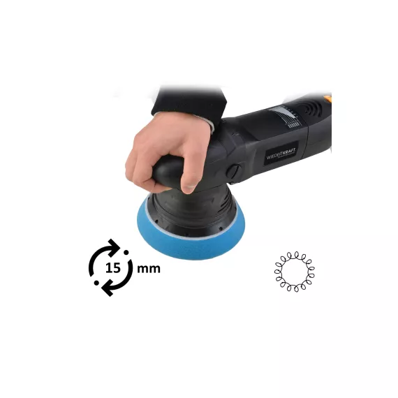 Электрическая полировальная машина WIEDERKRAFT ротор-орбитальная WDK-Stinger15, изображение 12