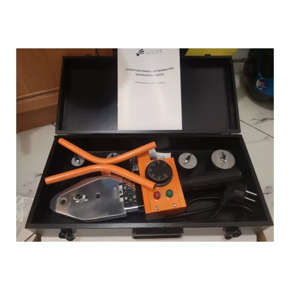 Аппарат для сварки пластиковых труб Kilux 800Вт, 4 насадок 20-40мм, металлический кейс GP63TE, изображение 7