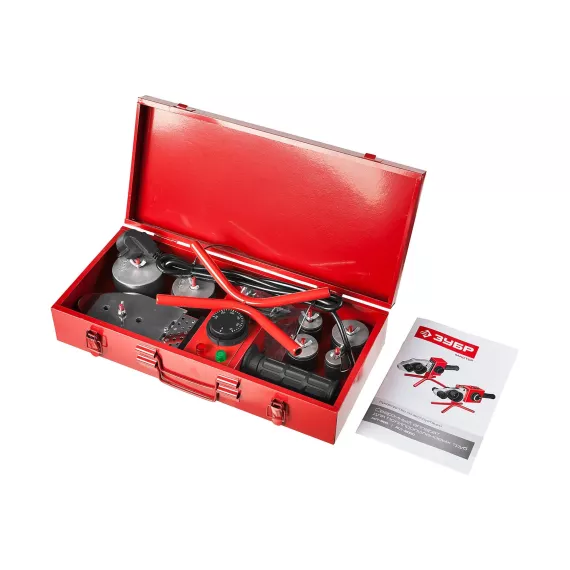 Сварочный аппарат для полипропиленовых труб, 800Вт, 50-300С, насадки 20, 25, 32, 40 , 50, 63мм, металлический кейс, 220В ЗУБР МАСТЕР АСТ-800, изображение 3