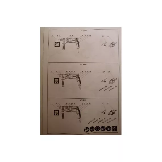Перфоратор CROWN CT18108 BMC, изображение 16