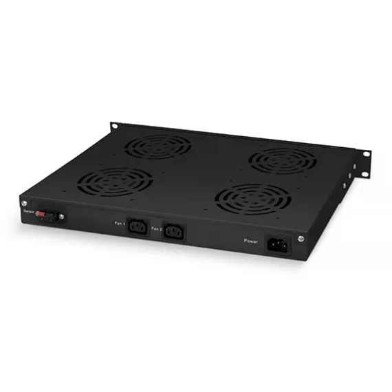 Вентиляторный модуль Cabeus, на 4 вентилятора, с цифровым термодатчиком, JG03t-BK, изображение 2