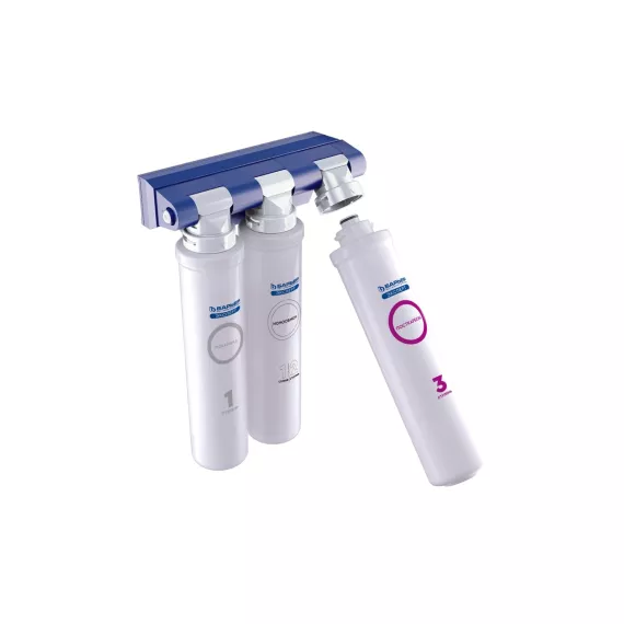 Фильтр под мойку для очистки воды трехступенчатый, быстросъемный БАРЬЕР ЭКСПЕРТ Стандарт с индикатором ресурса, удаляет хлор, Н211Р02, изображение 2